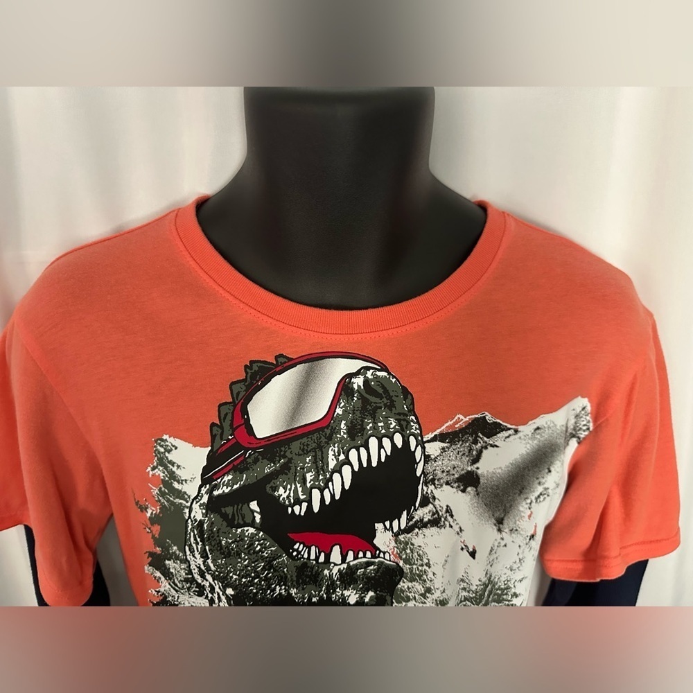 The Children’s Place Boys Dinosaur Graphic T-Shirt|Orange Long Sleeve Tee(1183) - Picture 8 of 11